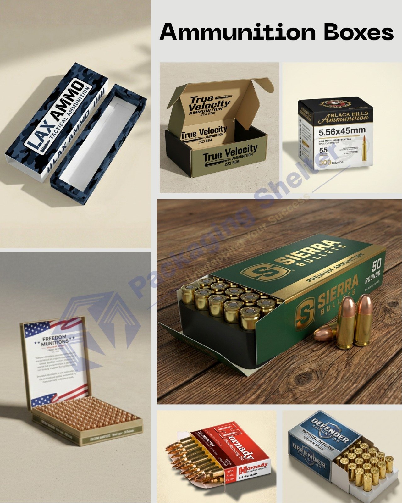 Custom Cardboard Ammo Boxes by Packaging Shelter